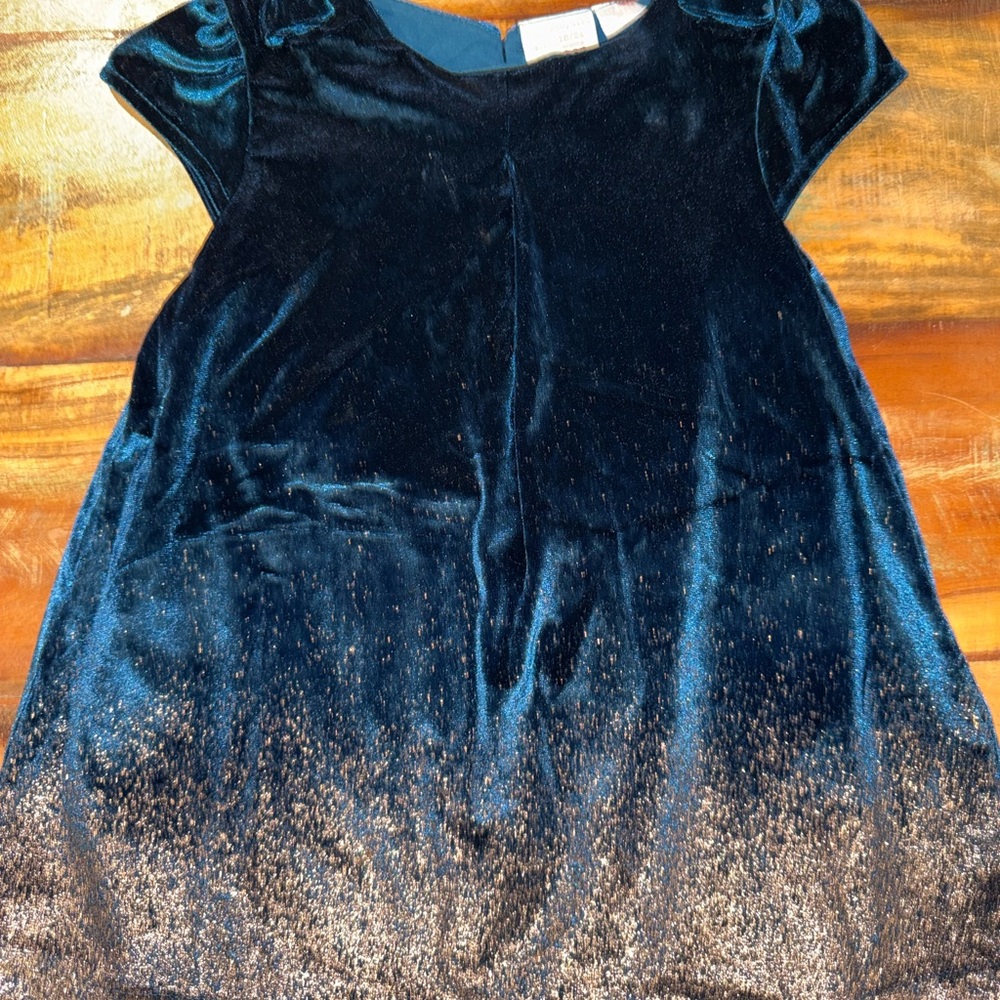 NWOT   Zara BabyGirl Teal Velvet Dress